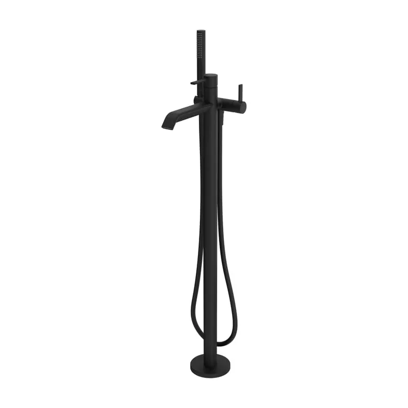 Meda - vanová páková baterie, montáž na podlahu, pevný výtok 200 mm, černá matná (HF506681428000) Veilige Betaling