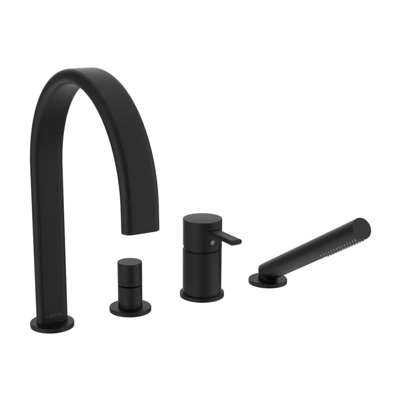 Meda - vanová čtyřotvorová baterie, výtok 220 mm, černá matná (HF506684428050) Alleen Vandaag