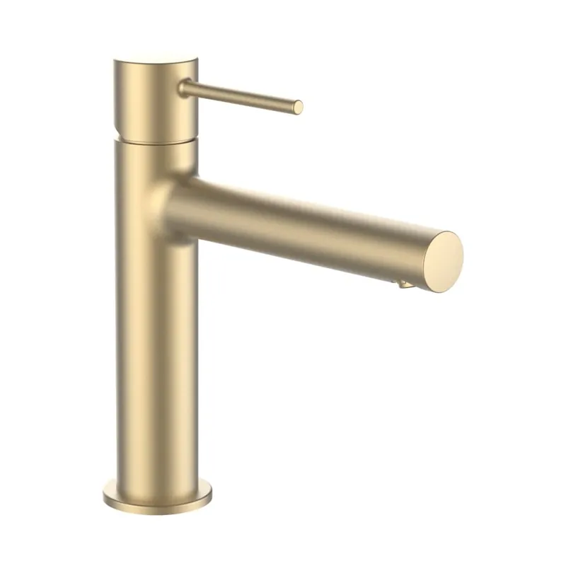 Goedkoop Twinplus Slim - umyvadlová stojánková páková baterie, výtok 14 cm, bez automatické výpusti, zlatá matná (HF505404462000)