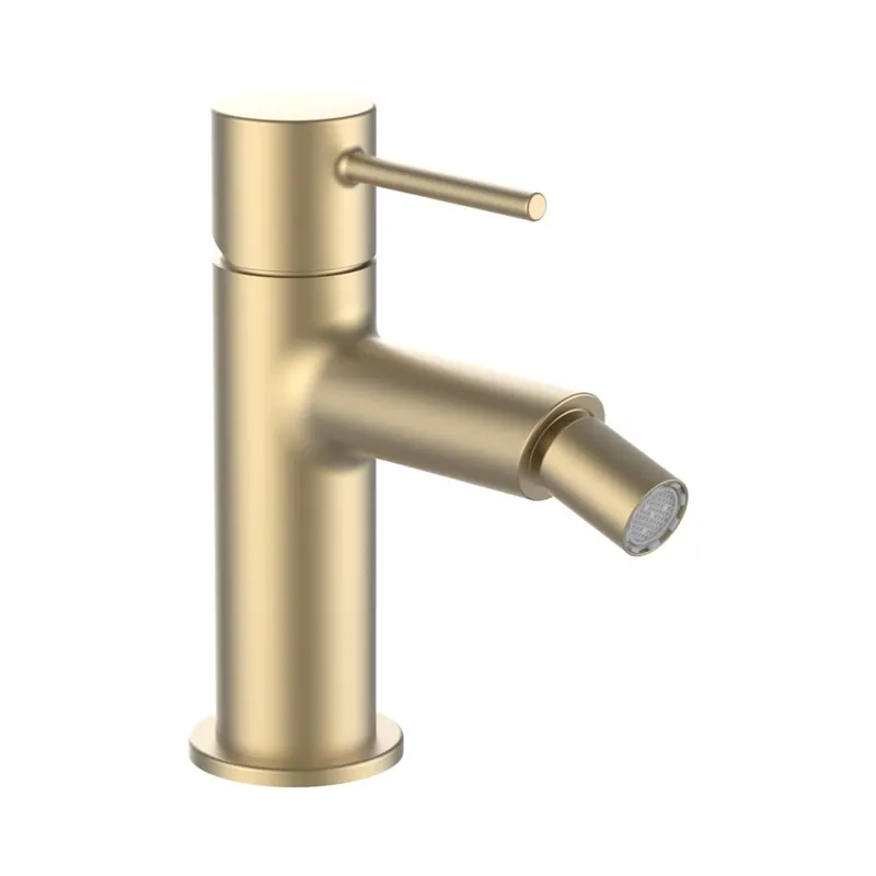 Merkproduct Twinplus Slim - bidetová páková baterie, pevný výtok 11 cm, s automatickou výpustí, zlatá matná (HF505410462010)