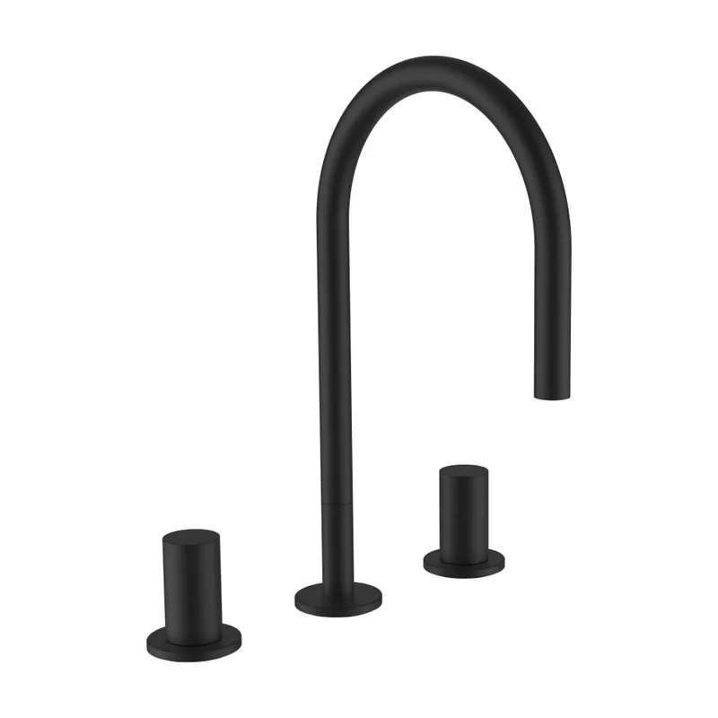 Goedkoop Kartell by Laufen - umyvadlová tříotvorová baterie, bez automatické výpusti, černá matná (H3123330812201)