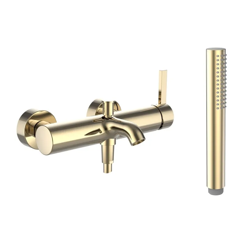 Kartell by Laufen - vanová nástěnná baterie, včetně příslušenství, zlatá lesklá (H3213370011411) Premium