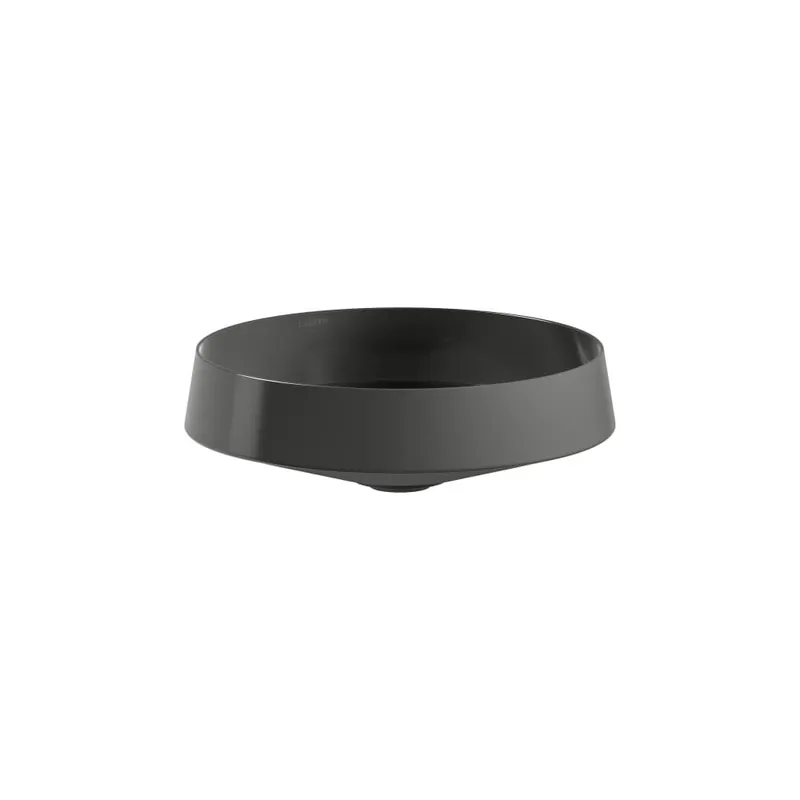Merkproduct Nib - umyvadlová mísa 36x36, bez otvoru pro baterii, bez přepadu, Vitreon Steel tmavé železo (H512NI20191121)