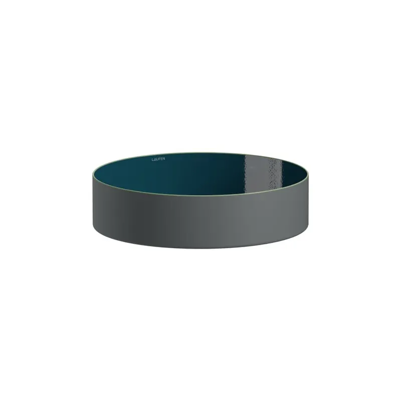 Tricolor - umyvadlová mísa 40x40, bez otvoru pro baterii, bez přepadu, Vitreon Steel petrolejová (H512TC4T971121) Bestel Nu