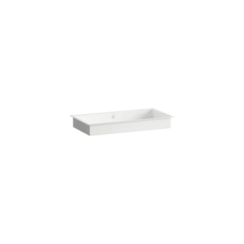 Metaphor - vestavné umyvadlo 75,4x37,9 bez otvoru pro baterii, s přepadem, Vitreon Steel bílá (H513ME70001091) Populair