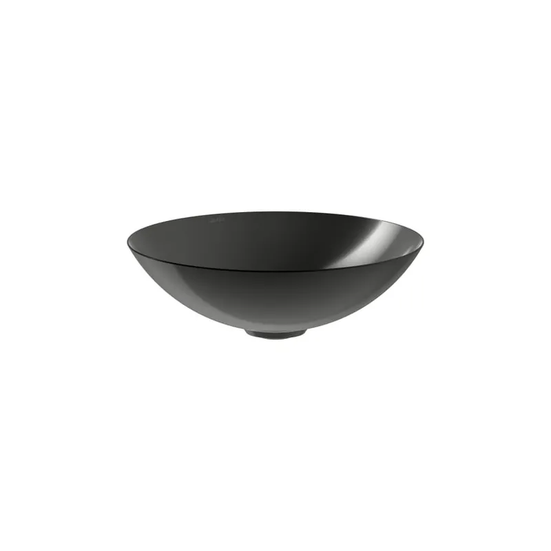 Characters - umyvadlová mísa 45x45 bez otvoru pro baterii, bez přepadu, Vitreon Steel tmavé železo (H512CA50191121) Direct Verzonden