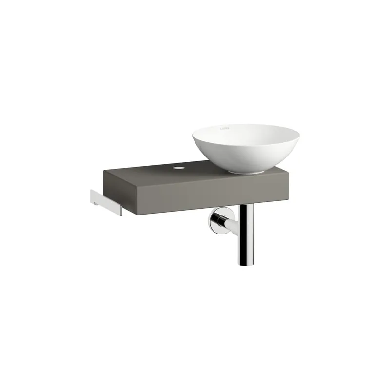 Piccolo Novo - závěsné umyvadlo 55,5x32x40, police vlevo, otvor pro baterii, bez přepadu, Vitreon Steel Gravel mat (H561PN37071111) Fabrieksprijs