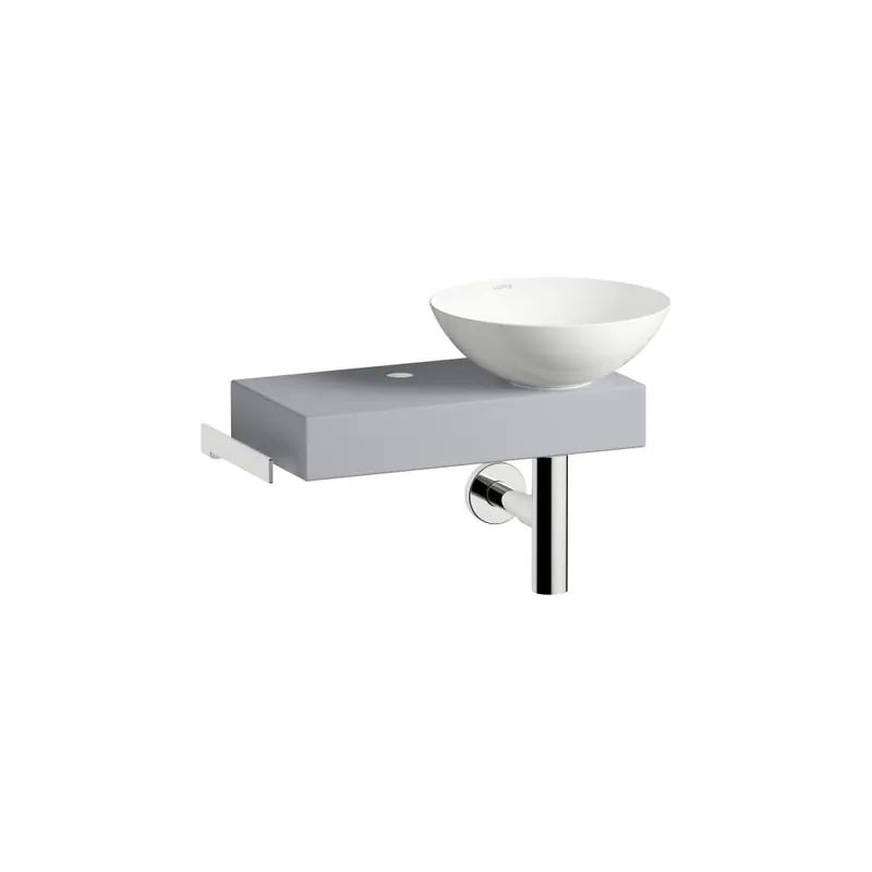 Veilige Betaling Piccolo Novo - závěsné umyvadlo 55,5x32x40, police vlevo, otvor pro baterii, bez přepadu, Vitreon Steel Nordic mat (H561PN37101111)