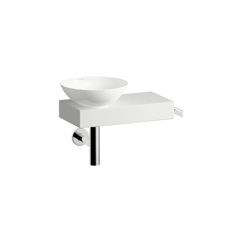 Piccolo Novo - závěsné umyvadlo 55,5x32x40, police vpravo, otvor pro baterii, bez přepadu, Vitreon Steel bílá (H561PN40001111) Weekendaanbieding