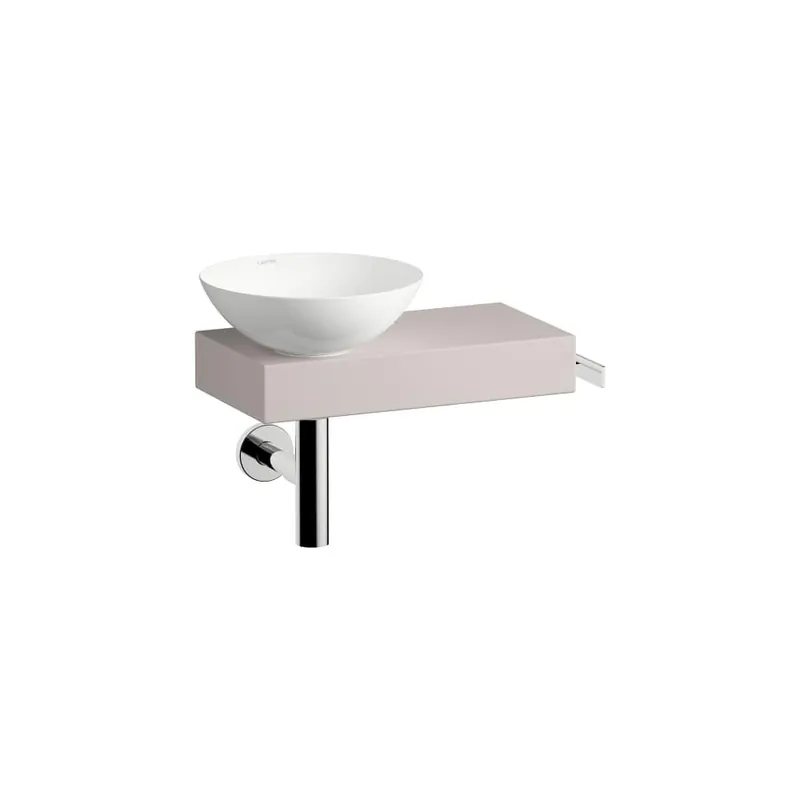 Piccolo Novo - závěsné umyvadlo 55,5x32x40, police vpravo, otvor pro baterii, bez přepadu, Vitreon Steel Oyster mat (H561PN47081111) Shop Nu