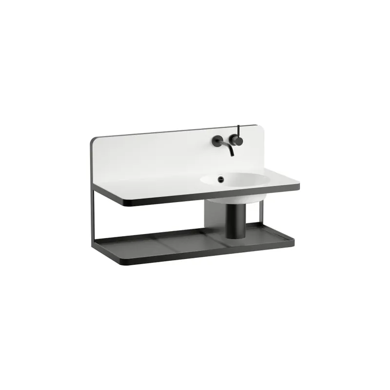 Bestseller Steel19 - závěsné umyvadlo 100x49, police vlevo, s přepadem, Vitreon Steel bílá (H580ST50001091)