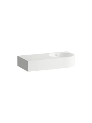 Weekendaanbieding Form - závěsné umyvadlo 80x40 odkládací plocha vlevo, otvor pro baterii, s přepadem, Vitreon Steel bílá (H515FM33991041)