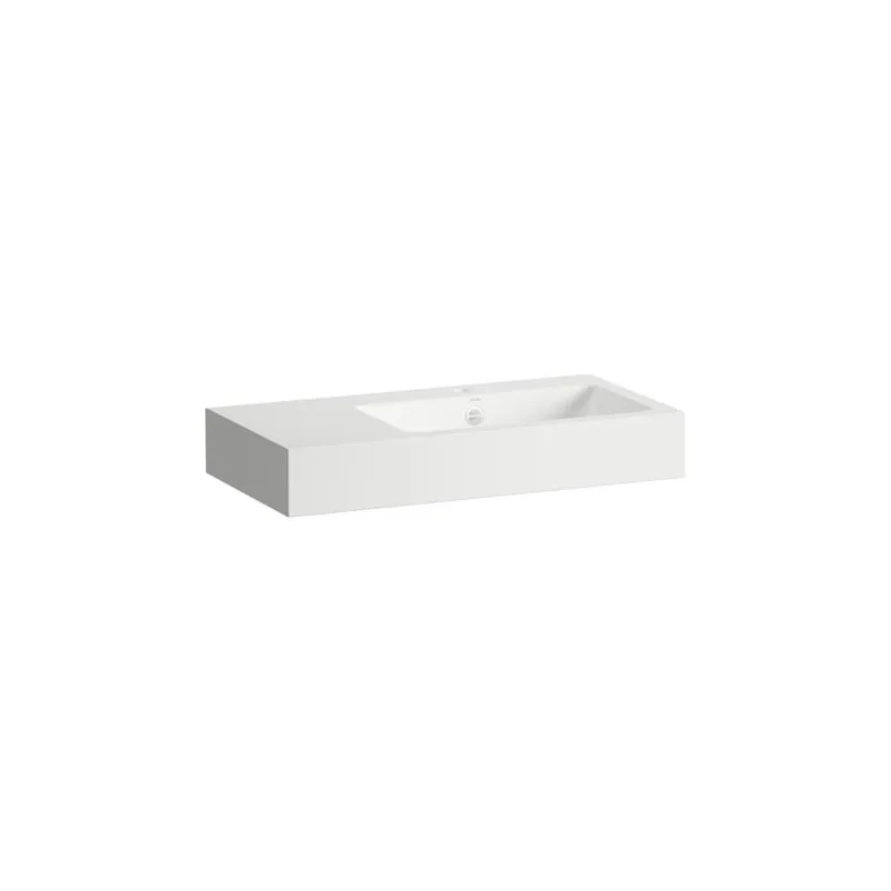Classics - závěsné umyvadlo 80x40,5 polička vlevo, otvor pro baterii, s přepadem, Vitreon Steel bílá (H510CL50001041) Aanbieding