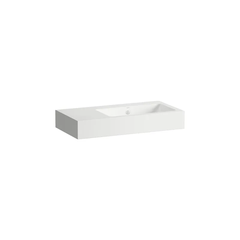 Classics - závěsné umyvadlo 80x40,5 polička vlevo, bez otvoru pro baterii, s přepadem, Vitreon Steel bílá (H510CL50001091) Favoriet