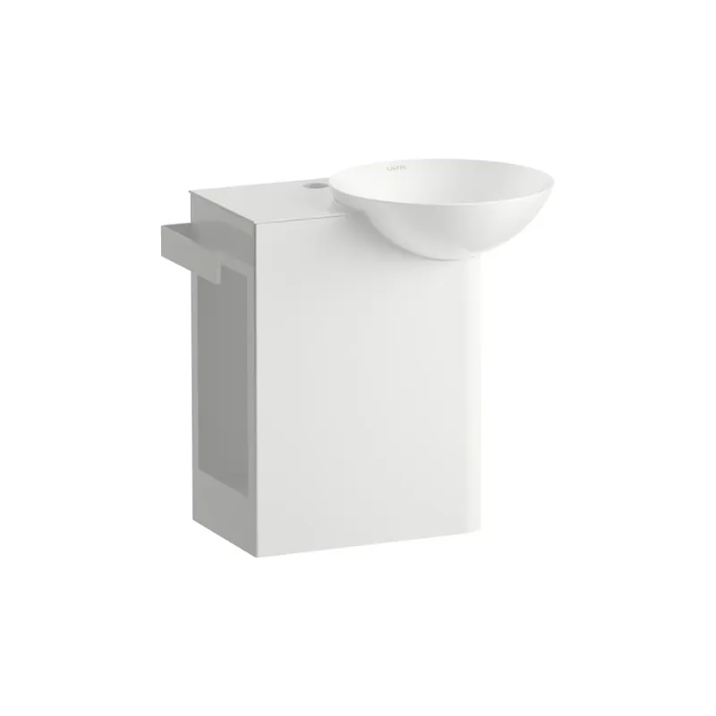 Nieuw Insert - závěsné umyvadlo 48,5x31,7 polička vlevo, otvor pro baterii, bez přepadu, Vitreon Steel bílá (H585IN30001111)
