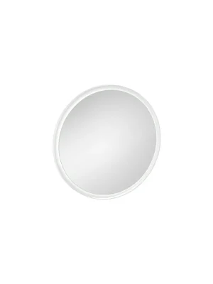 Yva - zrcadlo 75x75 cm, hliník, nepřímé obvodové LED osvětlení, stmívatelné, hliník bílá mat (H4485100YV2681) Koop Online