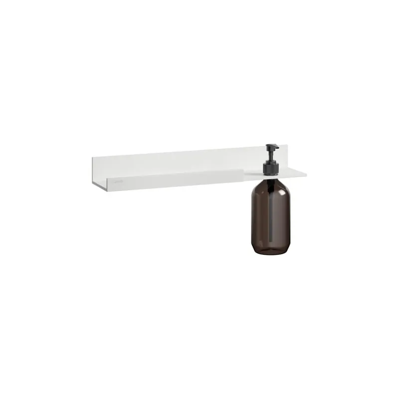 Superprijs Assist - police 40 cm, výřez pro dávkovač mýdla/krému vpravo, výřez pro ručník vlevo, hliník bílá mat (H385AS12680011)