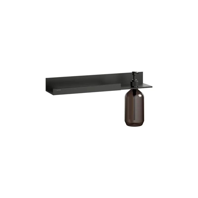 Alleen Vandaag Assist - police 40 cm, výřez pro dávkovač mýdla/krému vpravo, výřez pro ručník vlevo, hliník černá mat (H385AS14500011)