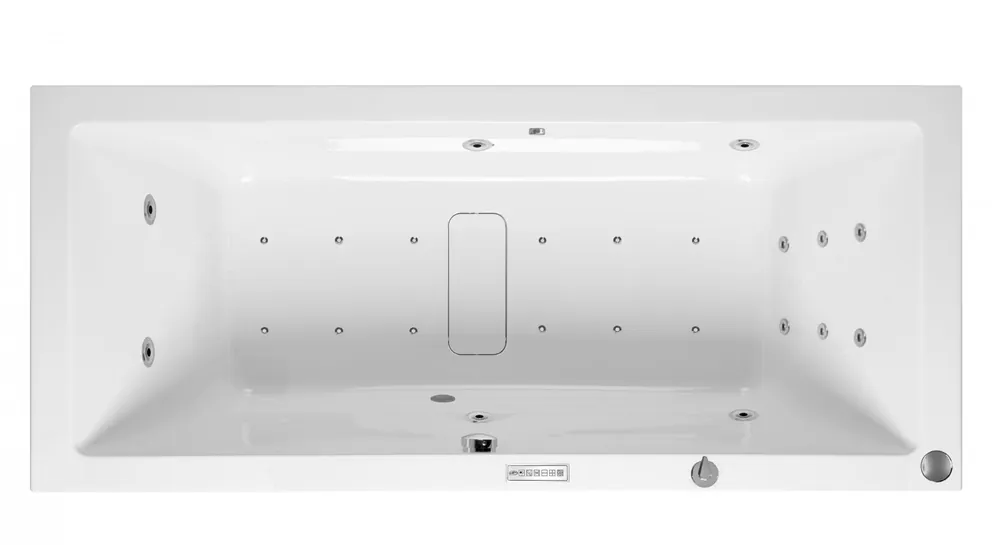 Uitverkoop Masážní vana Marlen 180x80x48 cm, systém Hydro + Perlička s Profi Flat ovládáním, s automatickým proplachem (72034VN3)