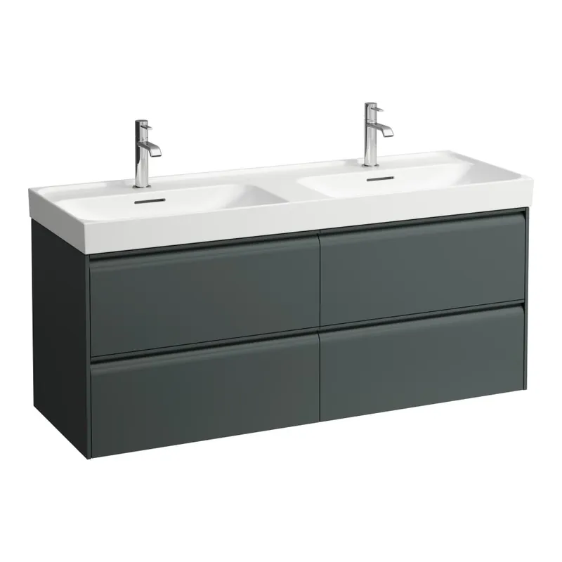 Alleen Vandaag Meda - skříňka 128x45 pod dvojumyvadlo H814112, 4 zásuvky, šedá traffic (H4216440112661)