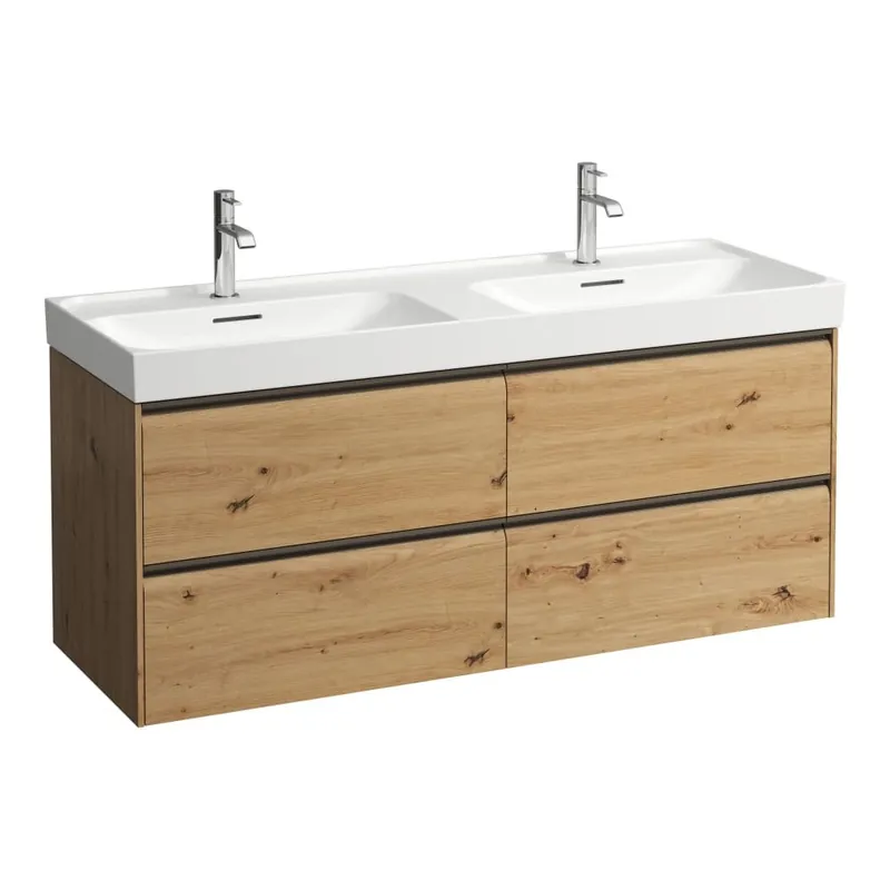 Meda - skříňka 128x45 pod dvojumyvadlo H814112, 4 zásuvky, divoký dub (H4216440112671) Seizoensaanbieding