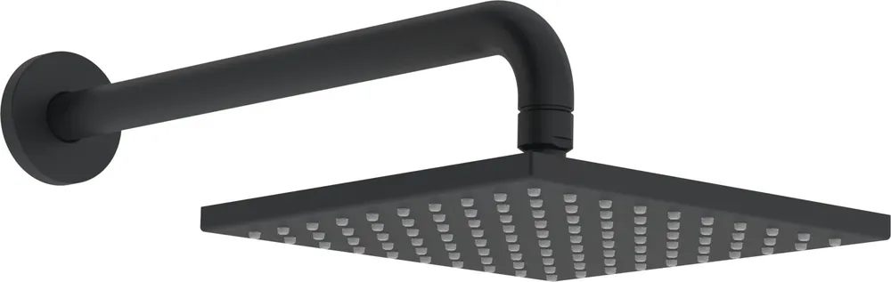 Hansaviva - hlavová sprcha, čtvercová 200x200 mm, přívod ze stěny 350 mm, černá matná (4426024033) Kup Teď