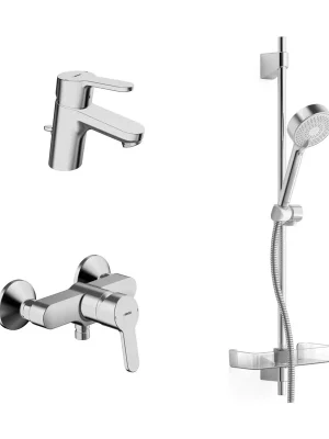 Hansaprimo - set pro koupelnu umyvadlová, sprchová baterie, sprchová souprava (49010000) Akce