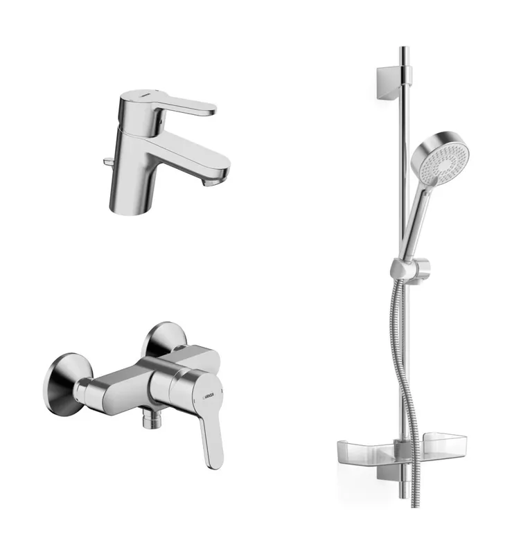 Hansaprimo - set pro koupelnu umyvadlová, sprchová baterie, sprchová souprava (49010000) Aanbieding