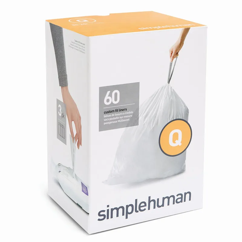 Tijdelijk Beschikbaar Sáčky do odpadkového koše 50-65 L, Simplehuman typ Q zatahovací, 3 x 20 ks, 35 µm (CW0264)