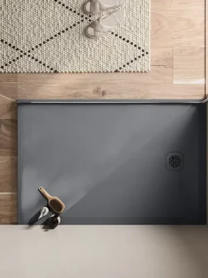 Aanbieding Air antracitově šedá - obdélníková sprchová vanička 100x90, Mineralite (W37AS10009017)