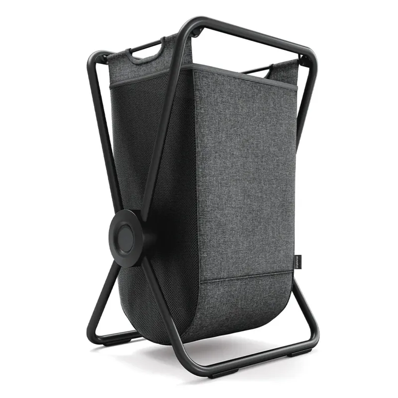 Seizoensaanbieding Simplehuman skládací látkový koš na prádlo X-FRAME, černá ocel, šedý polyester (LT1011)