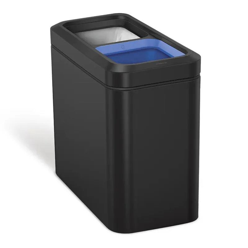 Odpadkový koš na tříděný odpad, Simplehuman 20 l (10/10), otevřený, matná černá ocel (CW2105) Gecertificeerd