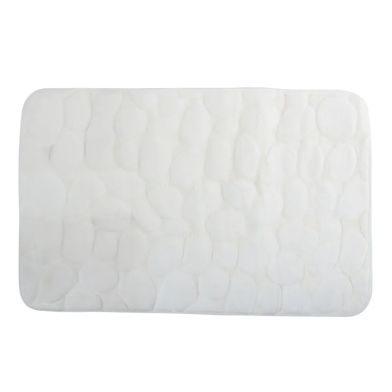 Gratis Retour MSV koupelnová předložka PEBBLES, bílá, PU pěna, protiskluzová, 40 x 60 cm (141066)
