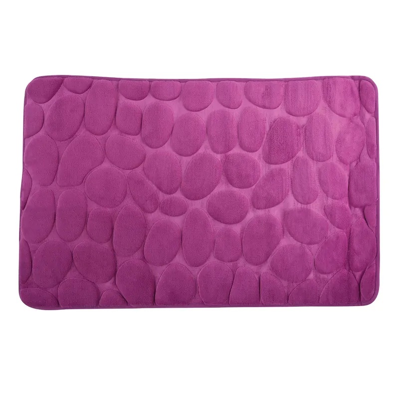 MSV koupelnová předložka PEBBLES, fialová, PU pěna, protiskluzová, 50 x 80 cm (141058) Koop Vandaag
