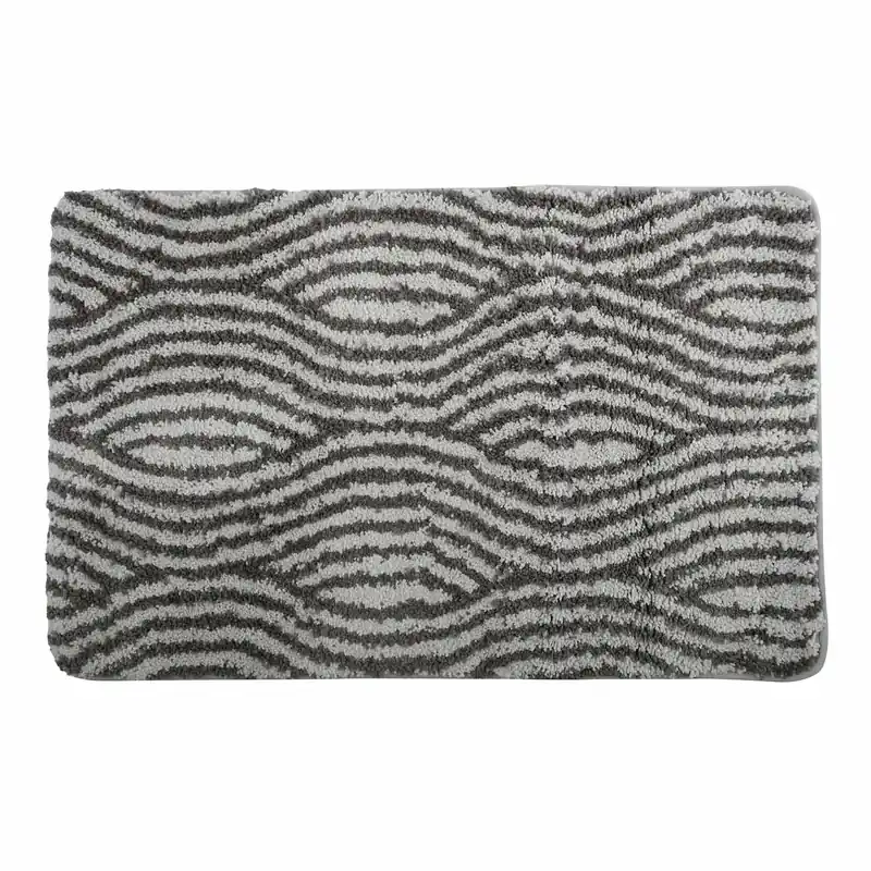 Betaalbaar MSV koupelnová protiskluzová předložka WAVE, šedá, mikrovlákno, 50 x 80 cm (142059)