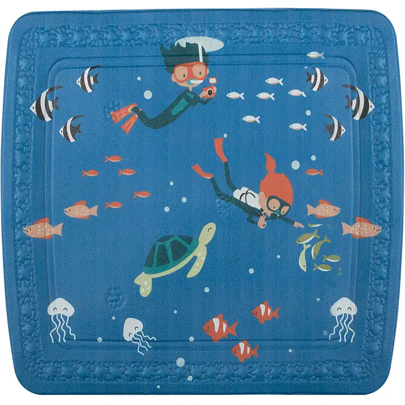 Spirella protiskluzová podložka do sprchy SCUBA DIVER, dětský motiv, PVC, 55 x 55 cm (10.20081) Finale Uitverkoop