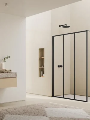 Aanbieding D40 Loft 72 - pevná stěna samostatná s vyrovnávacím profilem 90 cm, profil černý (D400900672)