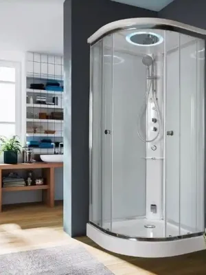 Archimede Steam - čtvrtkruhový parní sprchový box s posuvnými dveřmi 90x90 (TV000B1H5T00010) Pouze Dnes