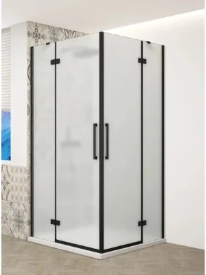 Časově Omezené Trinity Black čtvercový kout 900x900 mm rohový vstup, matné sklo/černá mat (GT2290-90M-B)