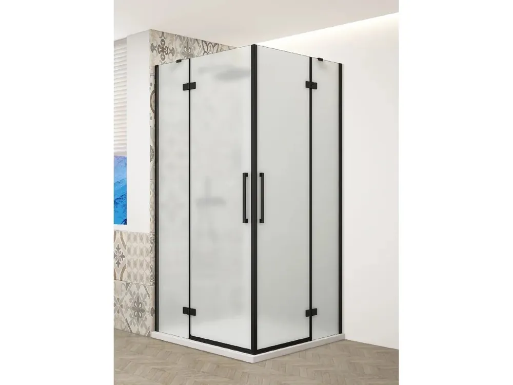 Časově Omezené Trinity Black čtvercový kout 900x900 mm rohový vstup, matné sklo/černá mat (GT2290-90M-B)