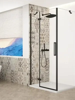 Cenový Hit Trinity Black obdélníkový kout 800x1200 mm levý, čiré sklo/černá mat (GT5612-80CL-B)