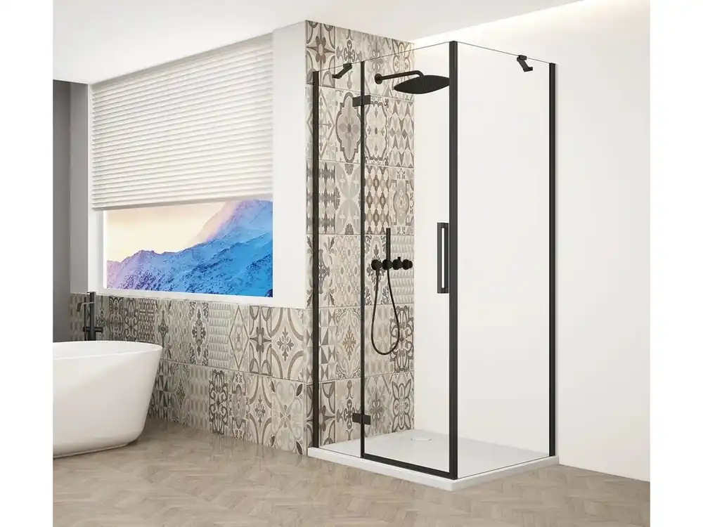 Cenový Hit Trinity Black obdélníkový kout 800x1200 mm levý, čiré sklo/černá mat (GT5612-80CL-B)