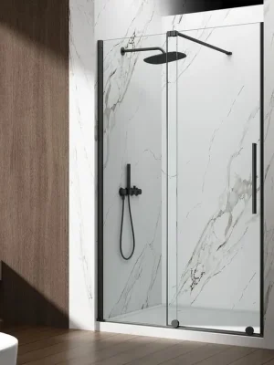 Blesková Nabídka Spirit Black sprchové dveře, 1400 mm, čiré sklo/černá mat (GI1014B)