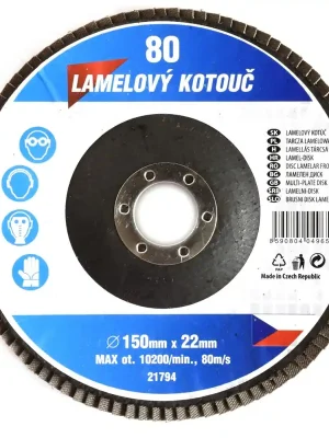 Lamelový brusný kotouč Korund 150 mm P80 Populair