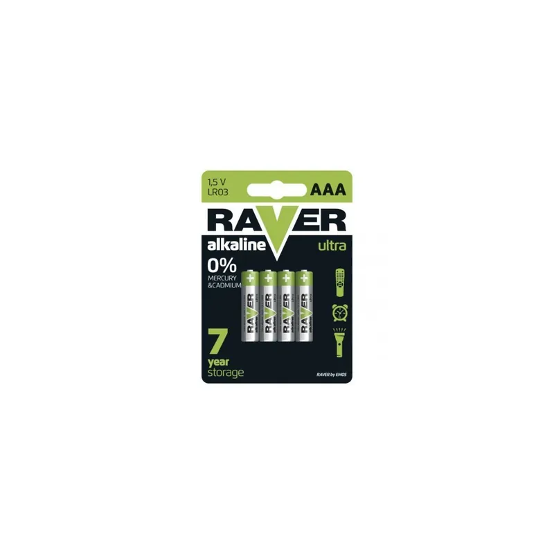 Alkalická baterie RAVER AAA (LR03), 4 ks Beperkt Aanbod