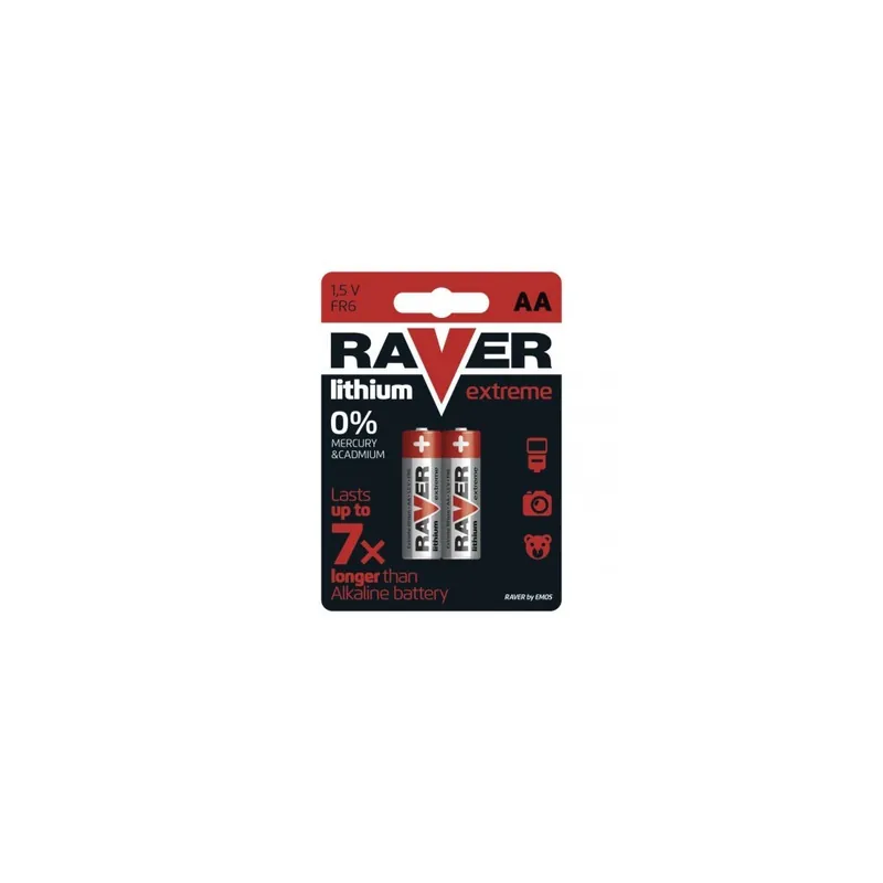 Koop Online Lithiová baterie RAVER AA (FR6), 2 ks