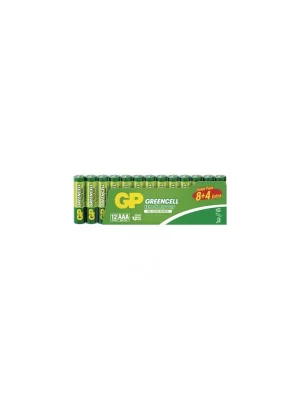 Zinková baterie GP Greencell AAA (R03), 8+4 ks Denní Nabídka