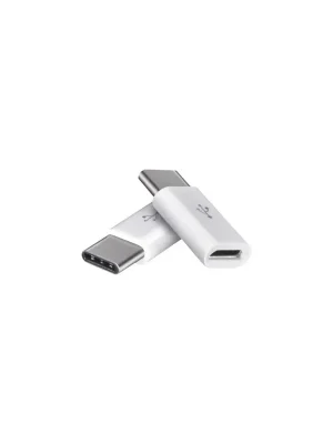Adaptér micro USB-B 2.0 / USB-C 2.0, bílý, 2 ks Nejnovější Verze