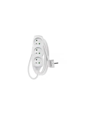 Zlevněný Prodlužovací kabel 1,5 m / 3 zásuvky / bílý / PVC / 1 mm2