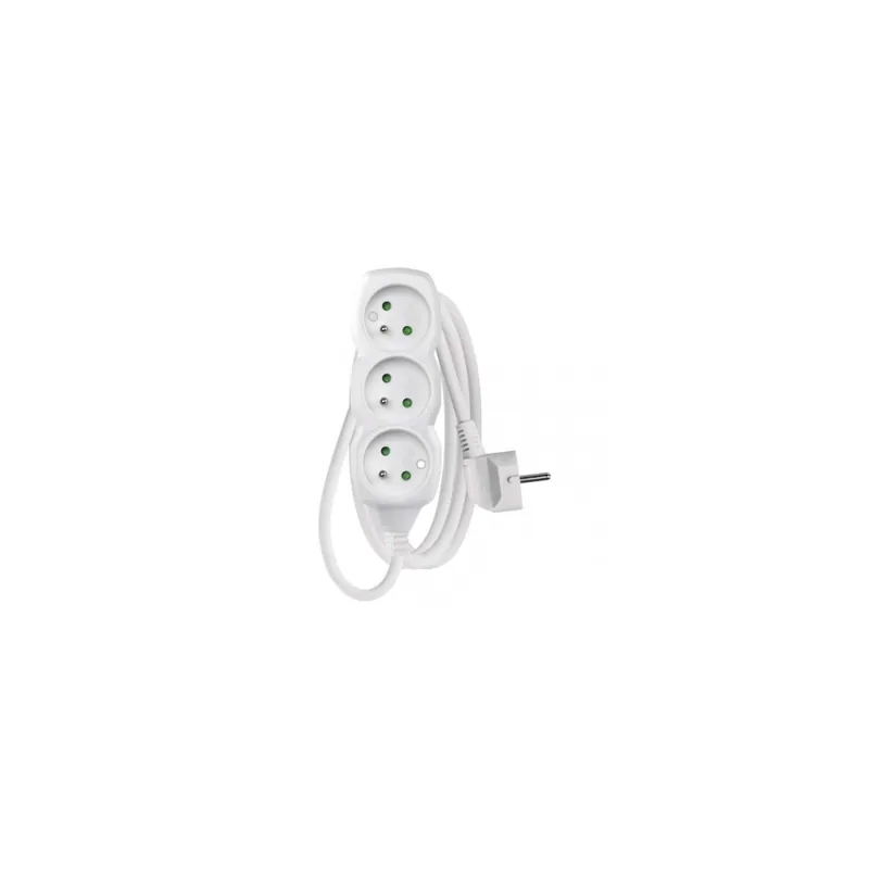 Zlevněný Prodlužovací kabel 1,5 m / 3 zásuvky / bílý / PVC / 1 mm2